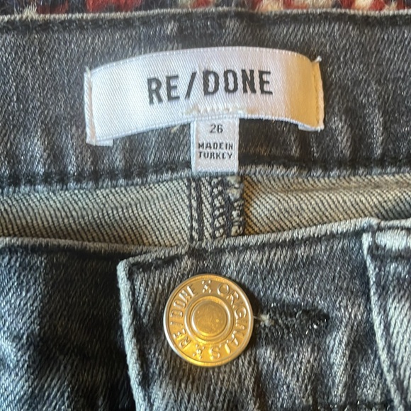 RE/DONE 70s high rise Stove Pipe Jeans in Stoned Noir Size 26 - Picture 7 of 8